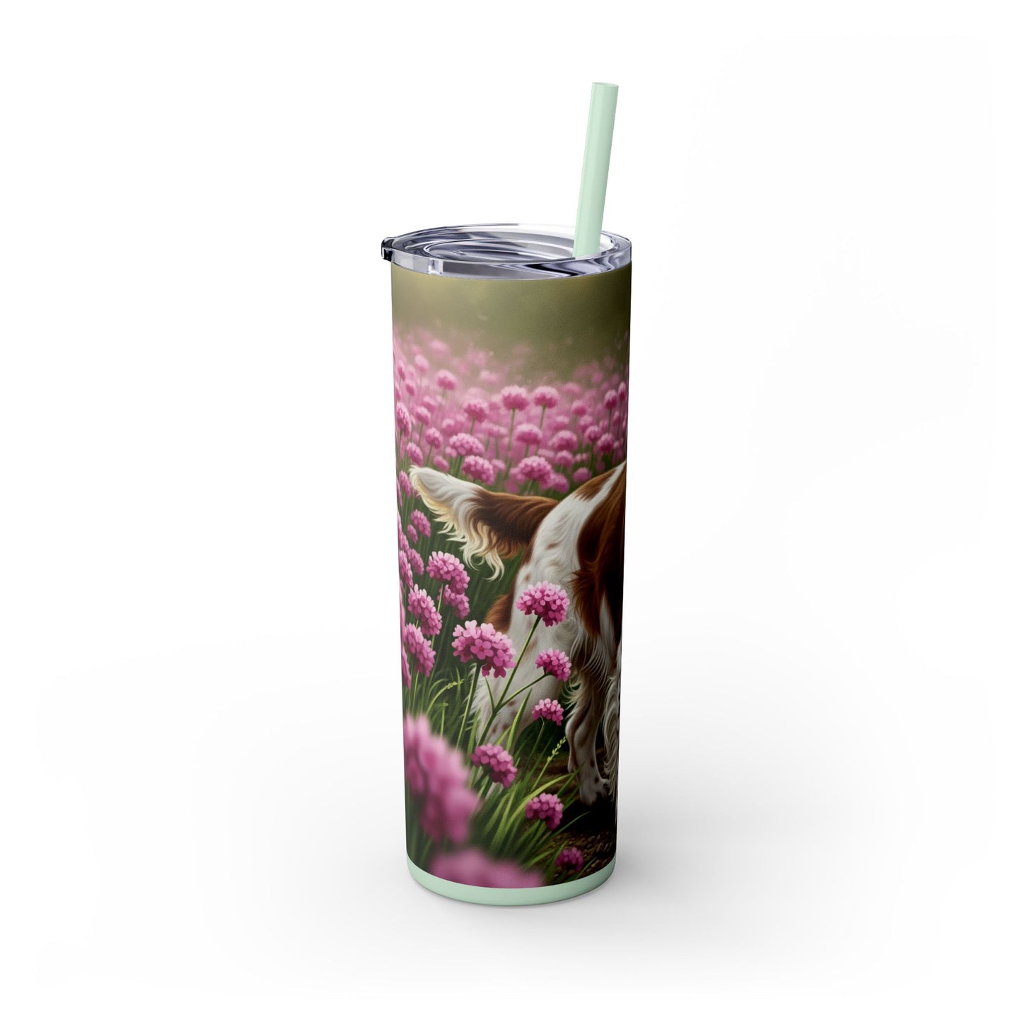 English Springer Spaniel Skinny Tumbler with Straw, 20oz