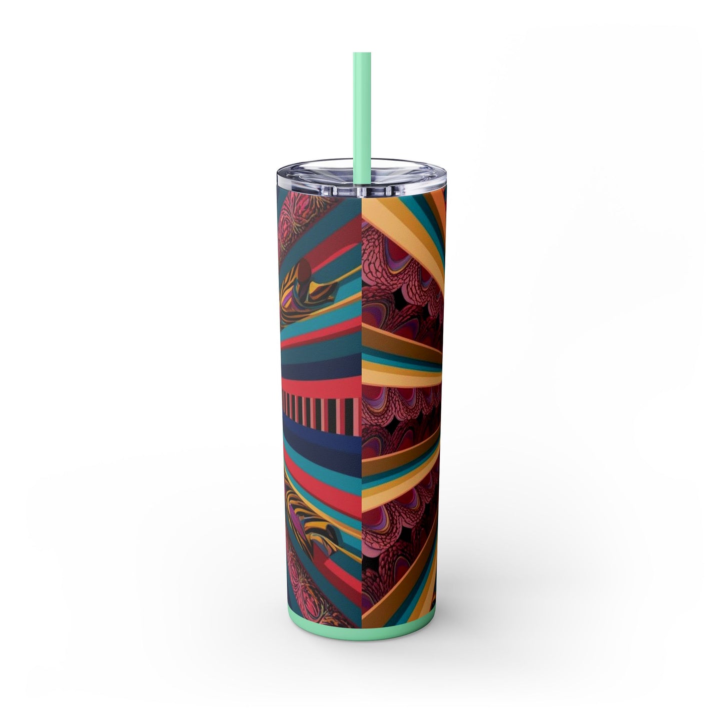 Optical Illusion Skinny Tumbler with Straw, 20oz