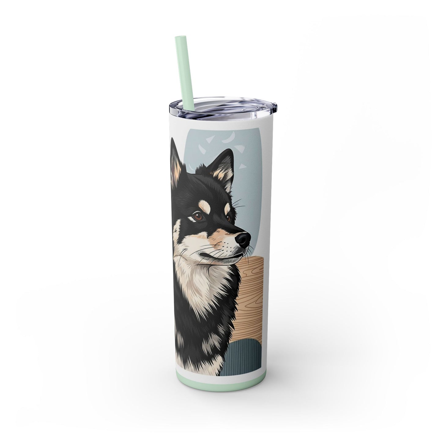 Swedish Lapphund Skinny Tumbler with Straw, 20oz