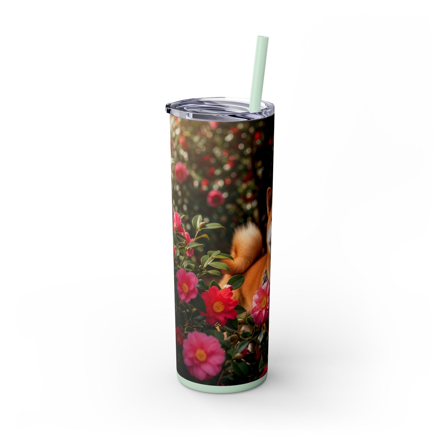 Shiba Inu Skinny Tumbler with Straw, 20oz