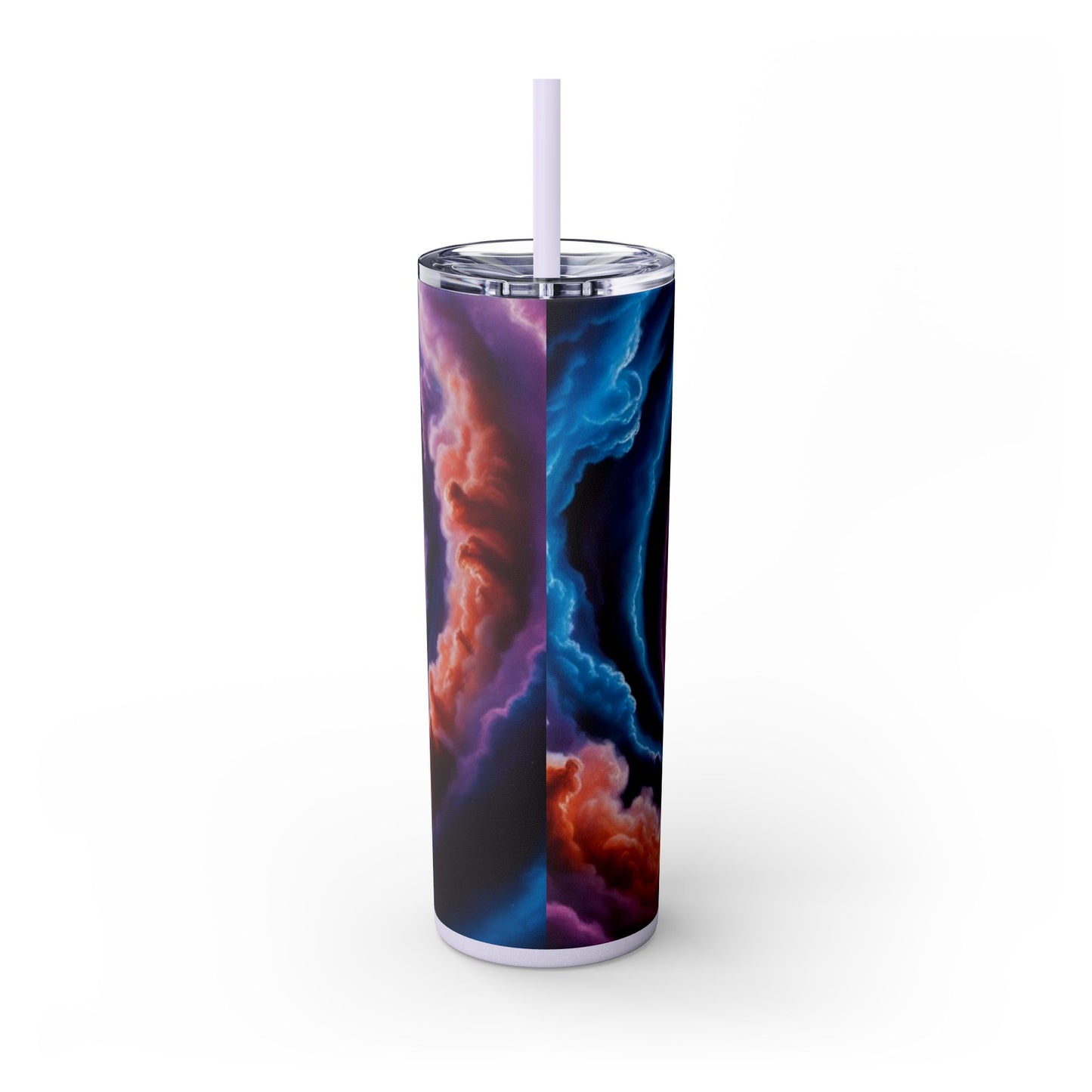 Optical Illusion Skinny Tumbler with Straw, 20oz