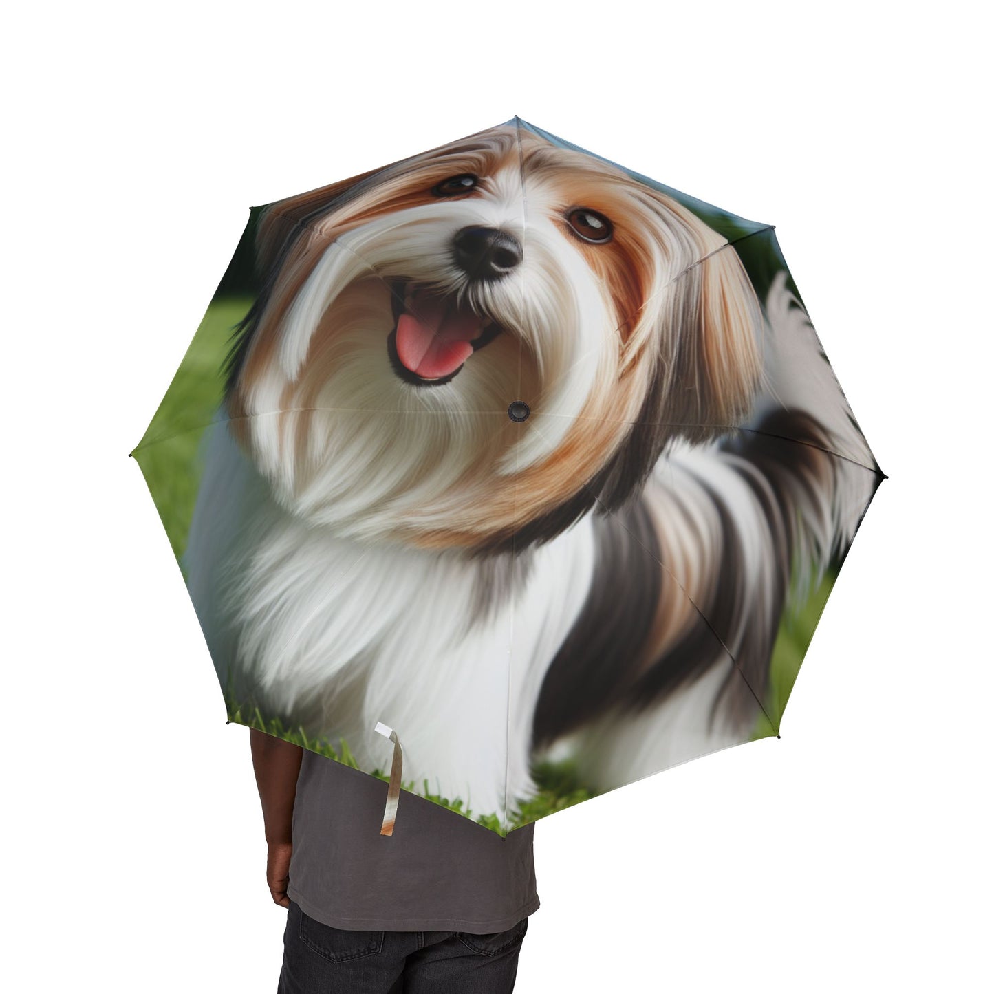 Biewer Terrier Semi-Automatic Foldable Umbrella