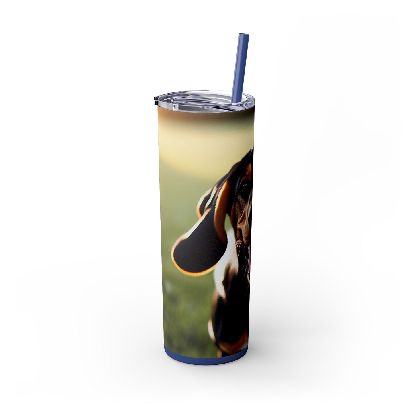 Black and Tan Coonhound Tumbler with Straw, 20oz