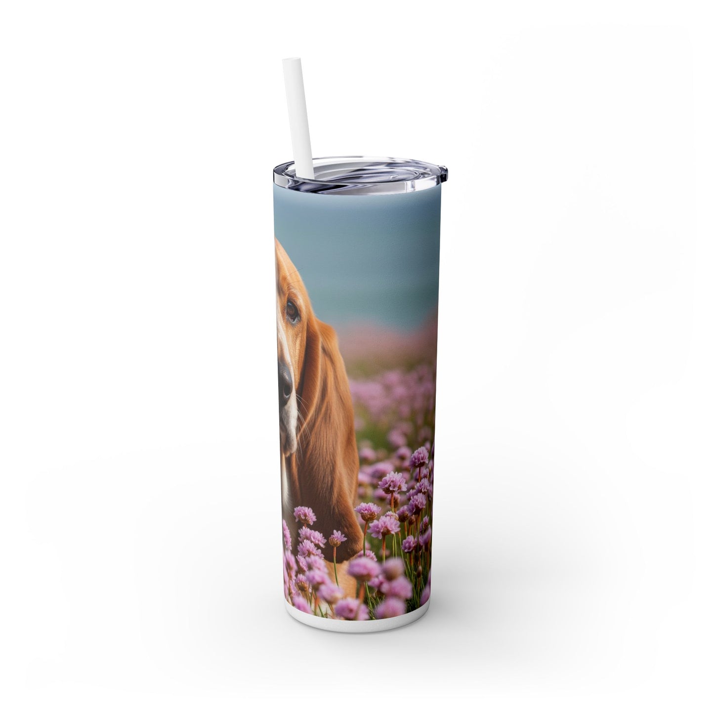 Basset Fauve de Bretagne Skinny Tumbler with Straw, 20oz