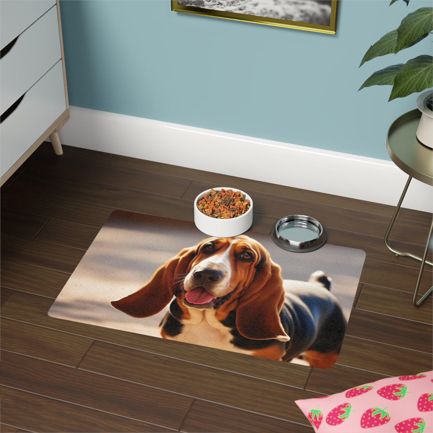 Pet Food Mat (12x18) - Basset Hound