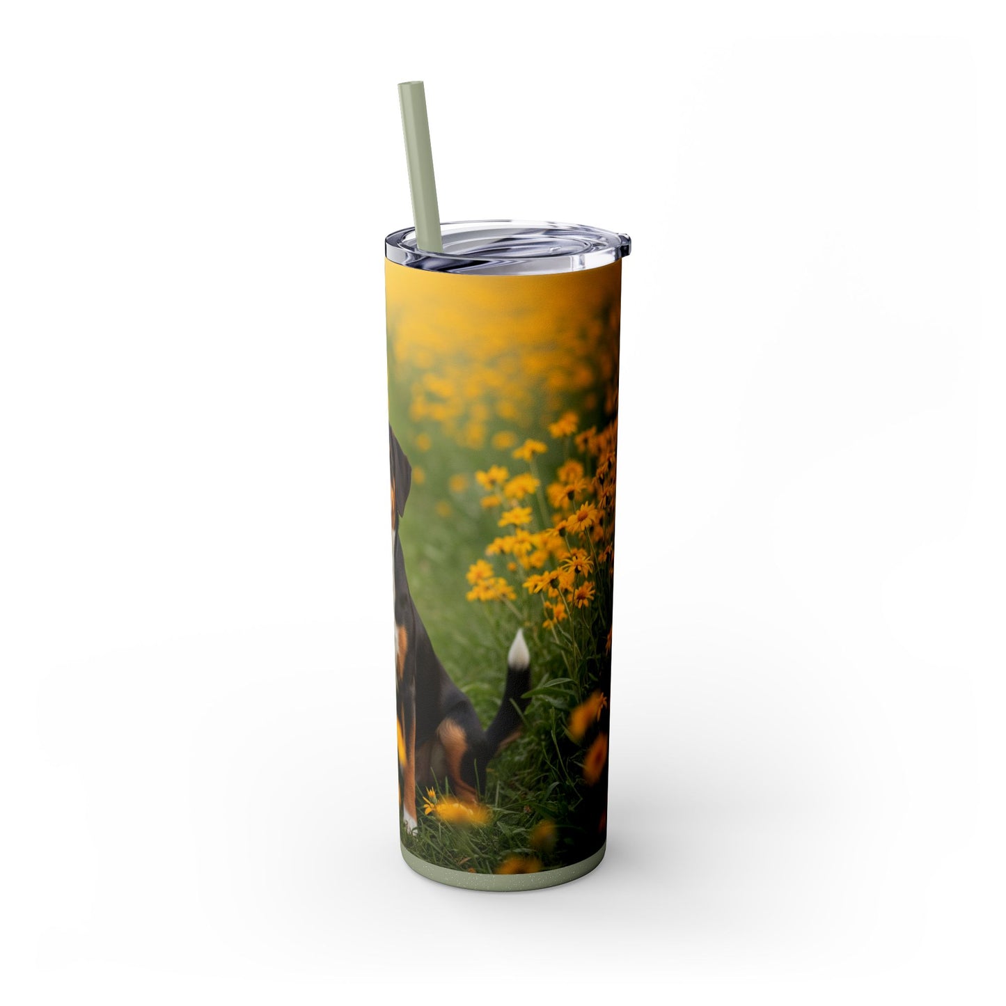 Entlebucher Mountain Dog Skinny Tumbler with Straw, 20oz