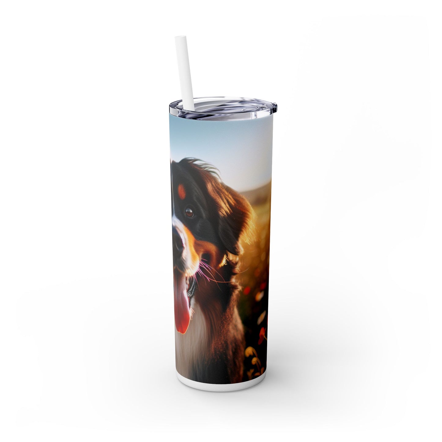 Bernese Mountain Dog Tumbler with Straw, 20oz