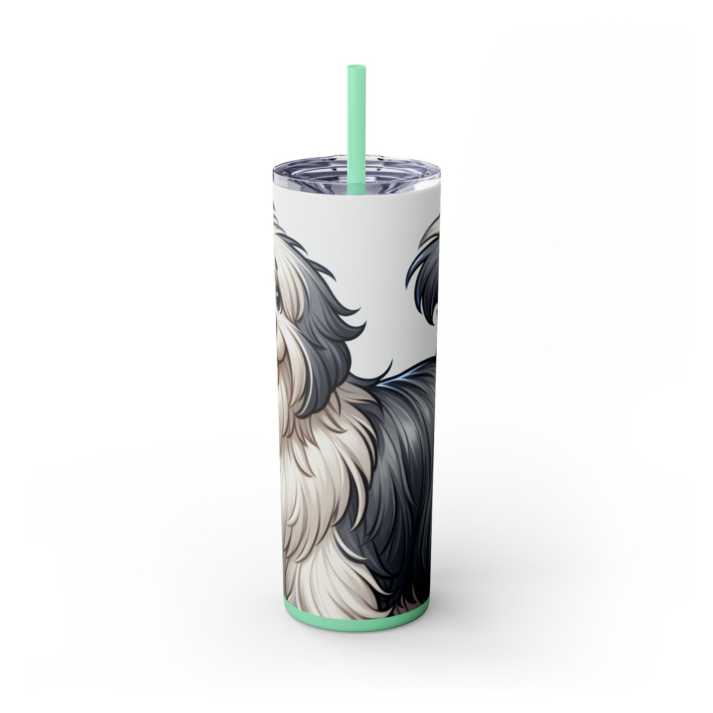 Old English Sheepdog Tumbler with Straw, 20oz