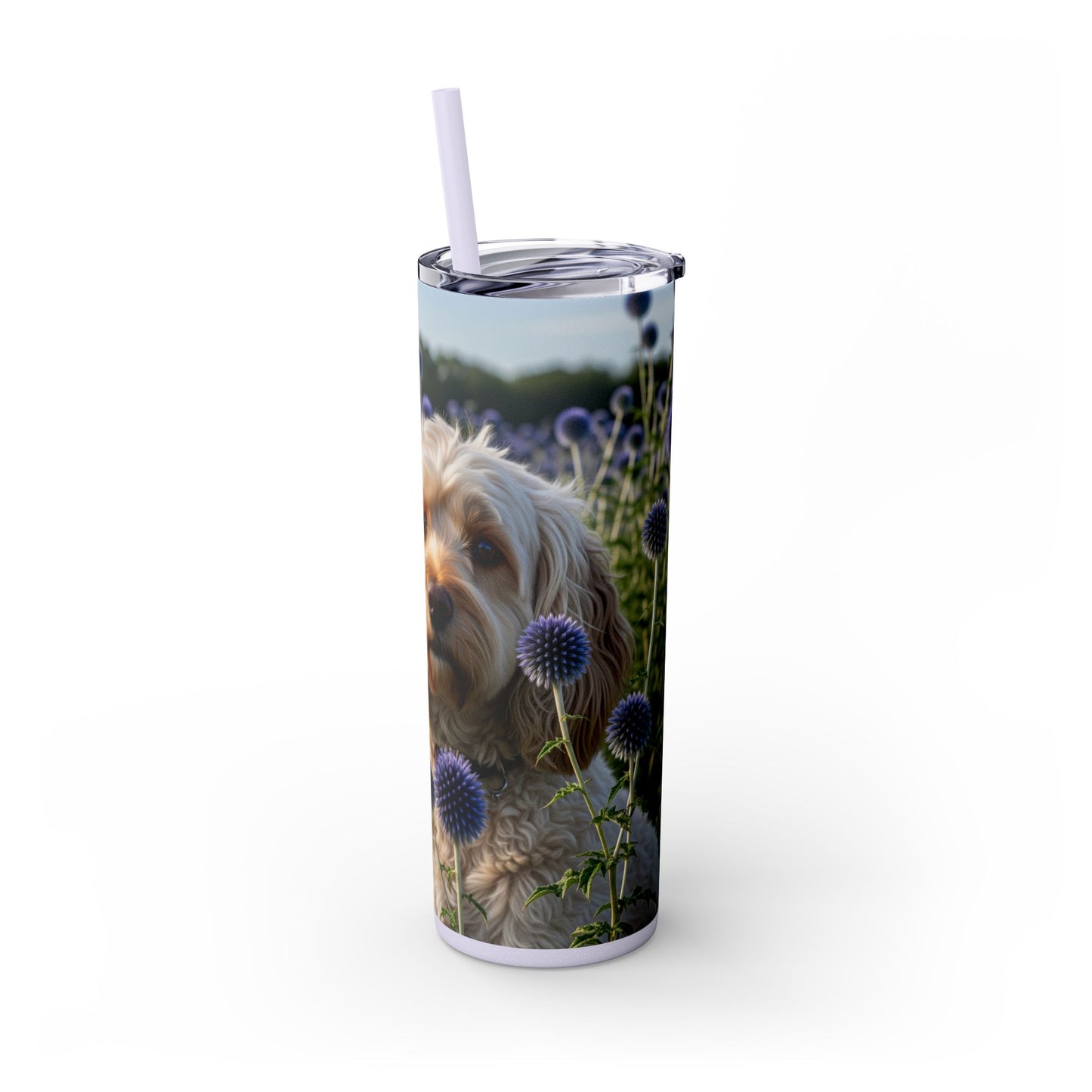 Spoodle Skinny Tumbler with Straw, 20oz