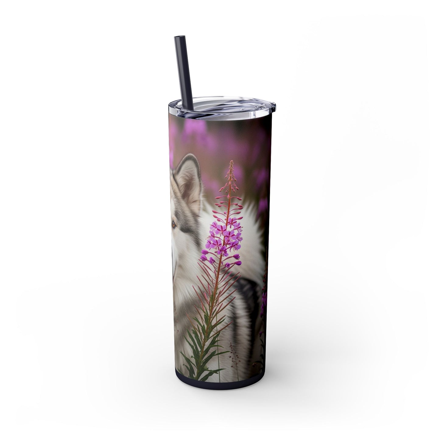 Alaskan Malamute Skinny Tumbler with Straw, 20oz