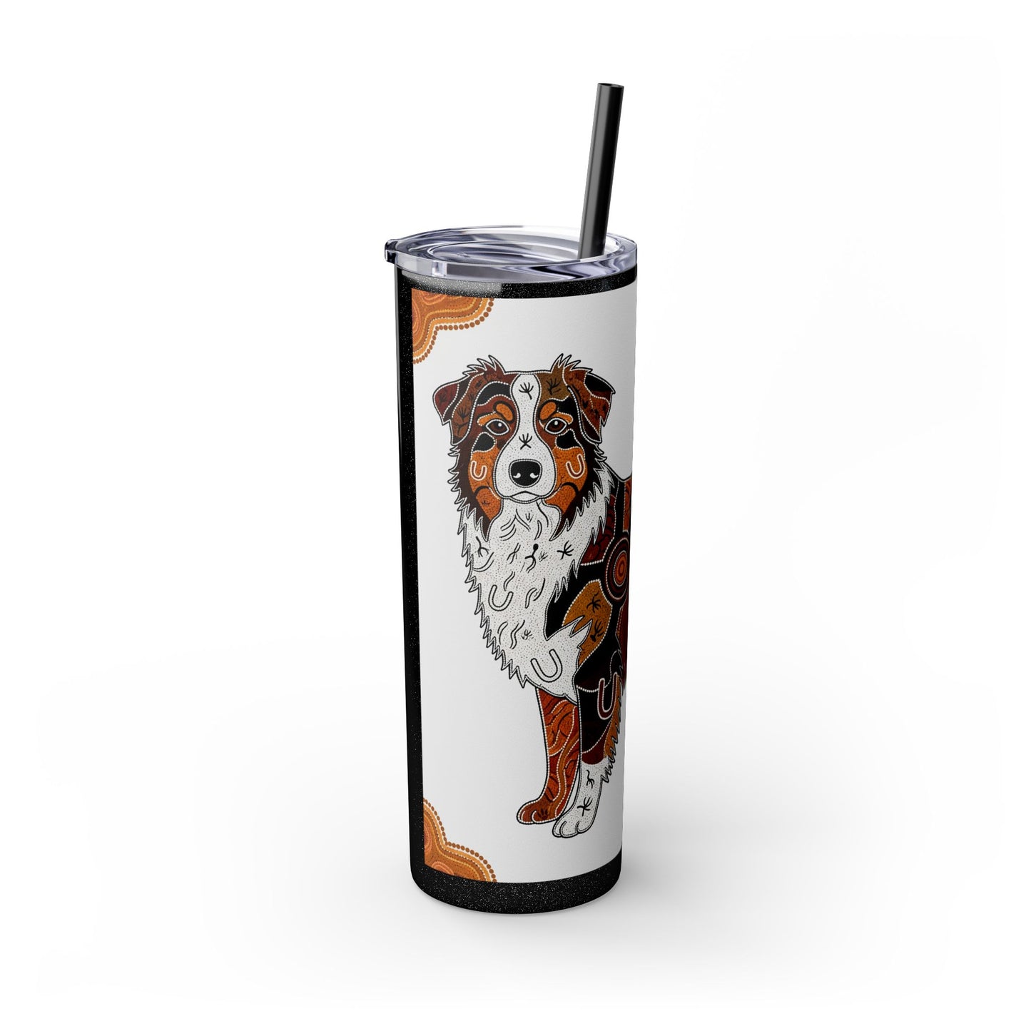 Australian Shepherd Skinny Tumbler with Straw, 20oz