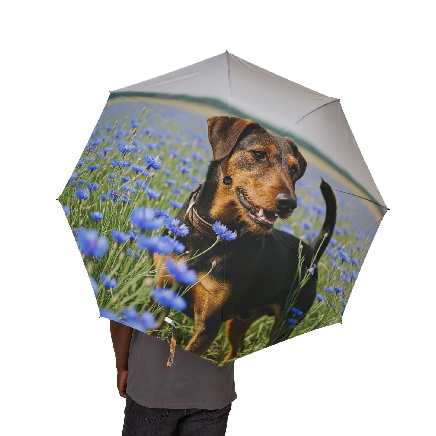 Deutscher Jagdterrier Semi-Automatic Foldable Umbrella