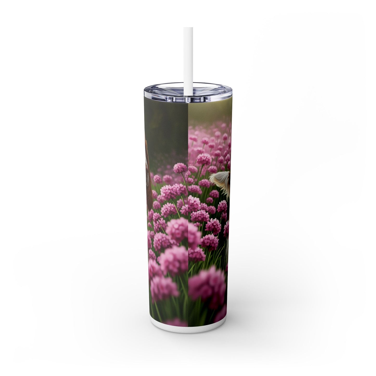 English Springer Spaniel Skinny Tumbler with Straw, 20oz