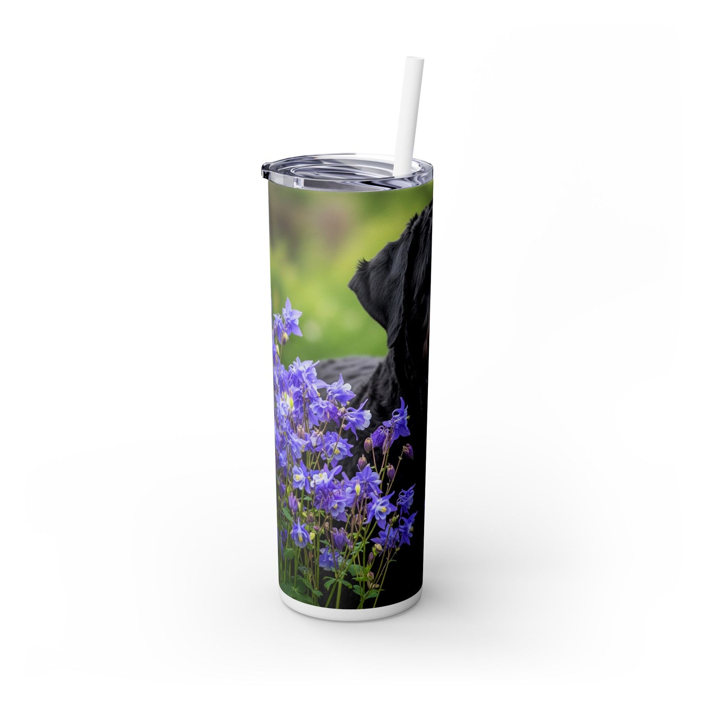 Black Russian Terrier Tumbler with Straw, 20oz