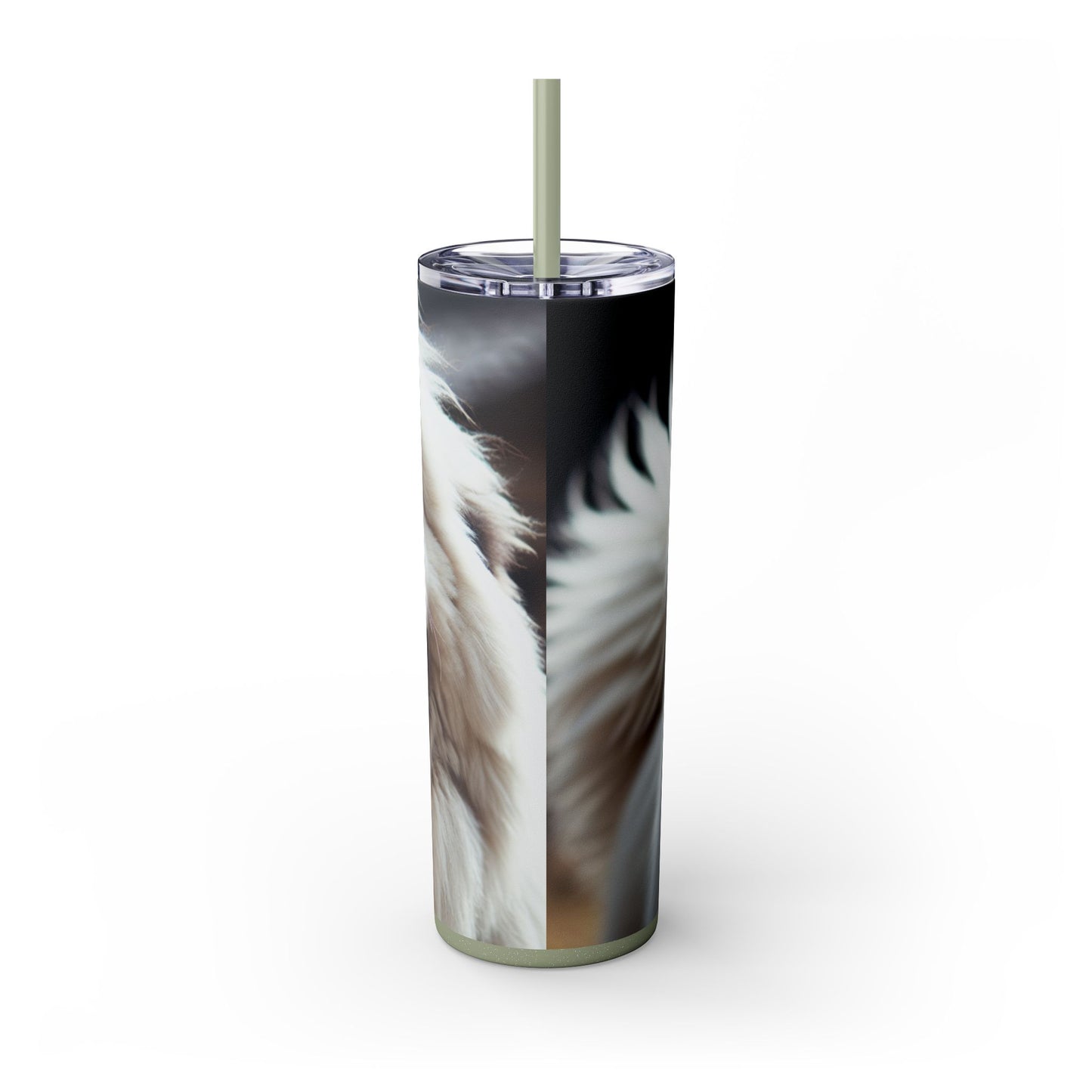 Tatra Shepherd Dog Skinny Tumbler with Straw, 20oz