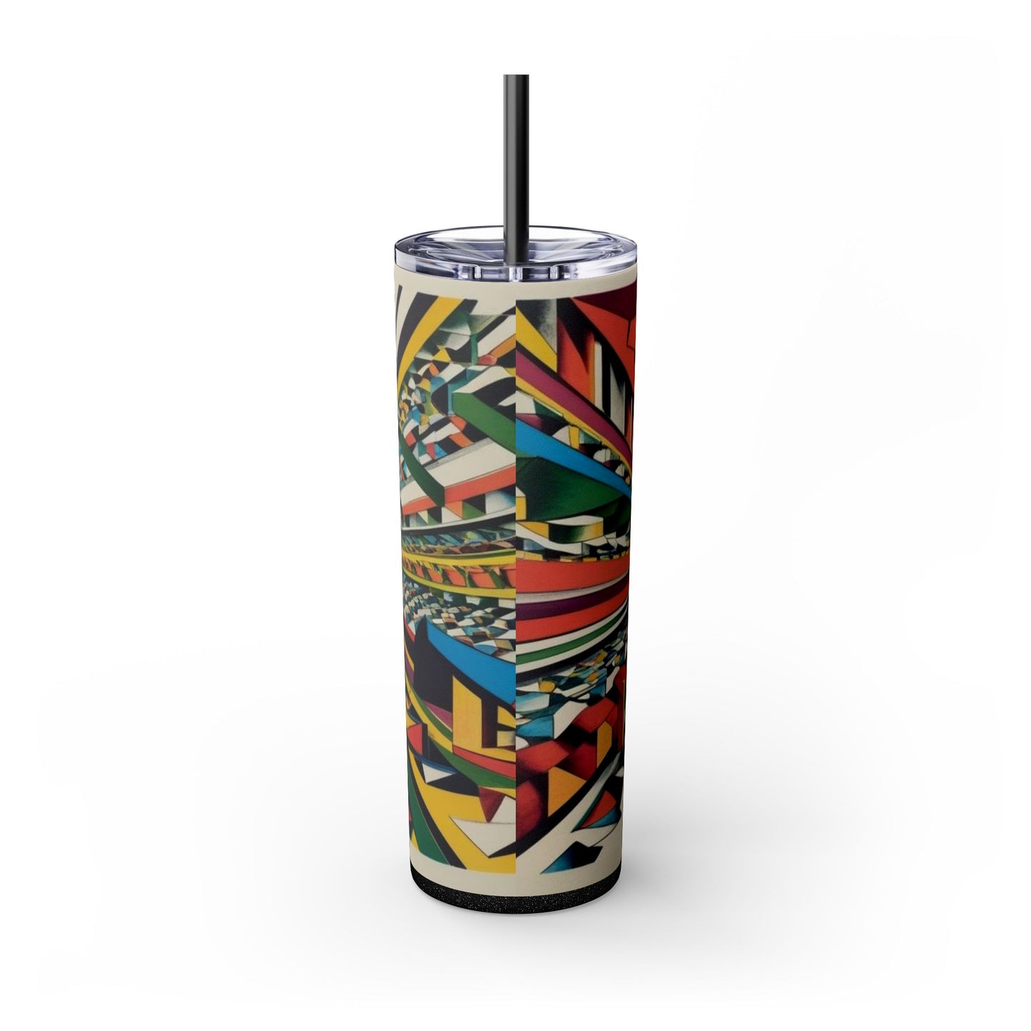Optical Illusion Skinny Tumbler with Straw, 20oz