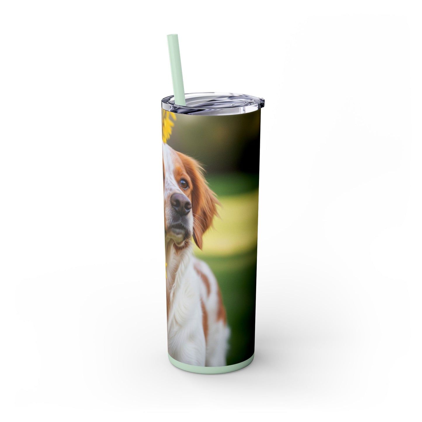Brittany Dog Tumbler with Straw, 20oz