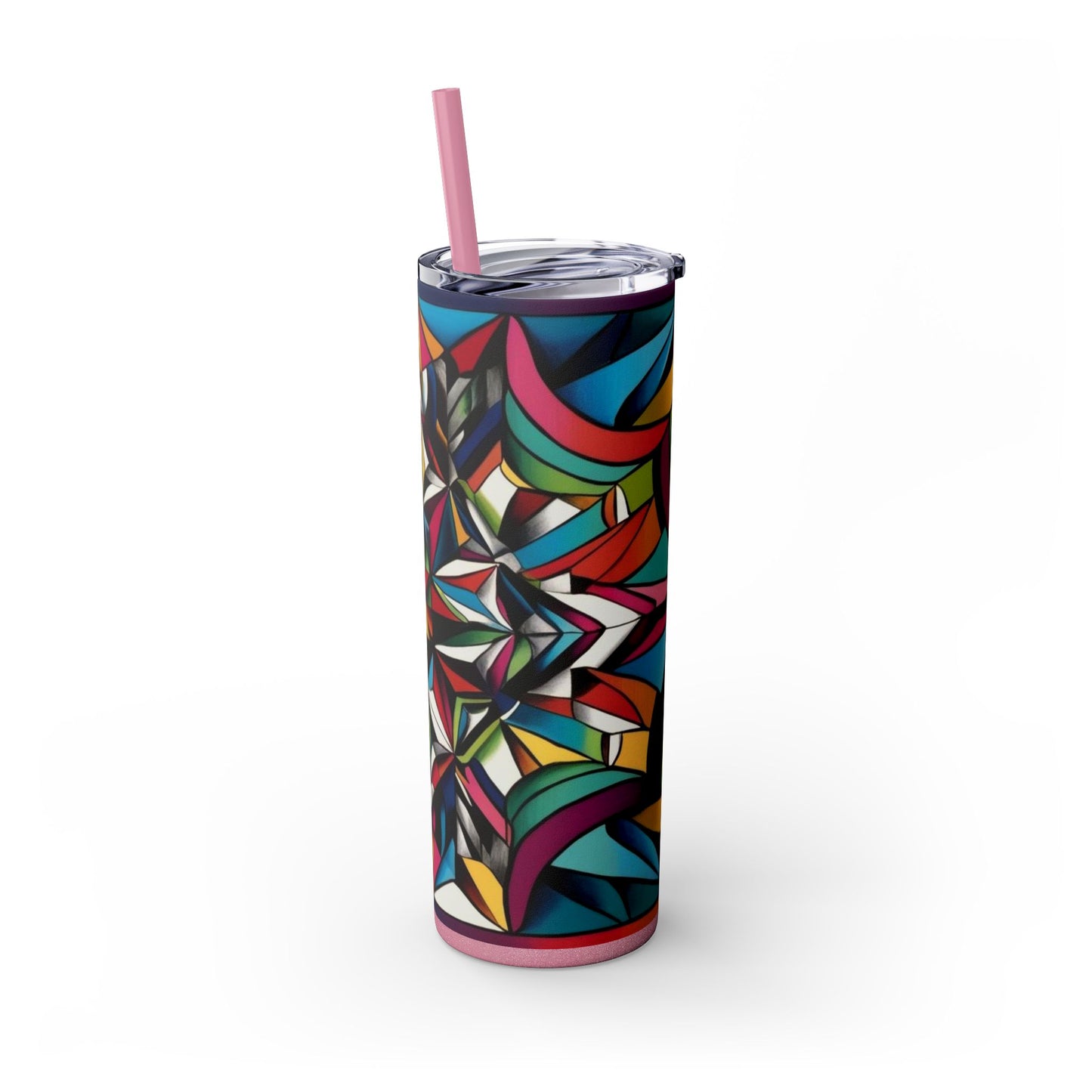 Optical Illusion Skinny Tumbler with Straw, 20oz