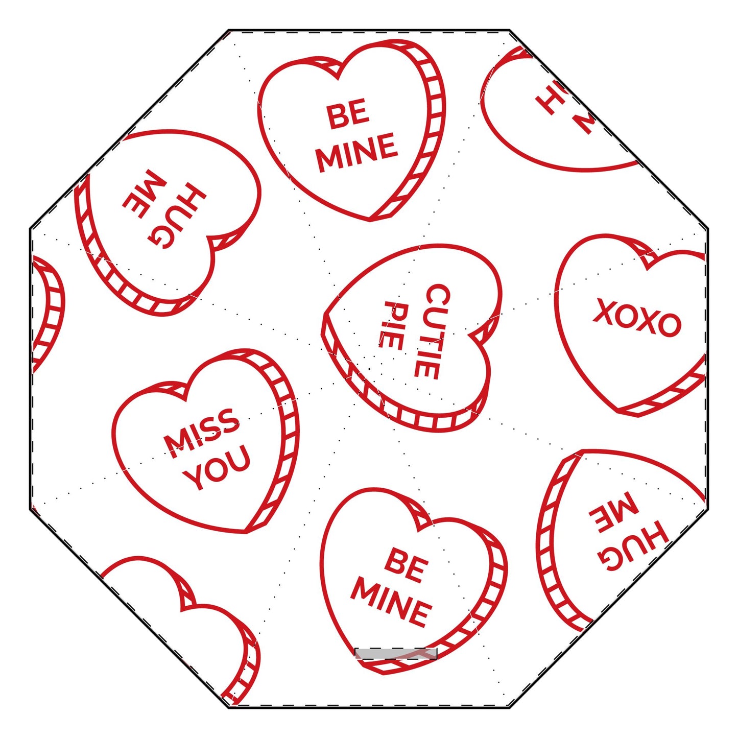 Candy Hearts Semi-Automatic Foldable Umbrella
