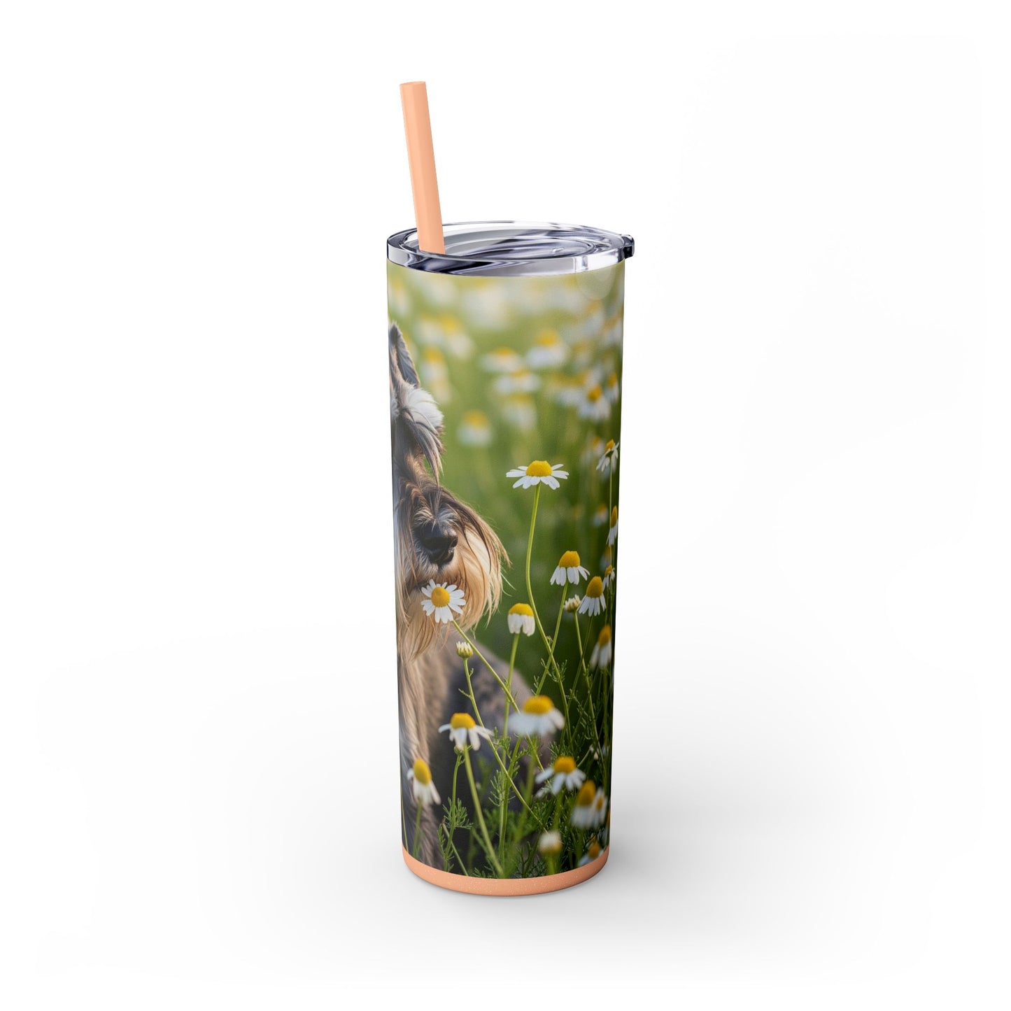 Miniature Schnauzer Skinny Tumbler with Straw, 20oz