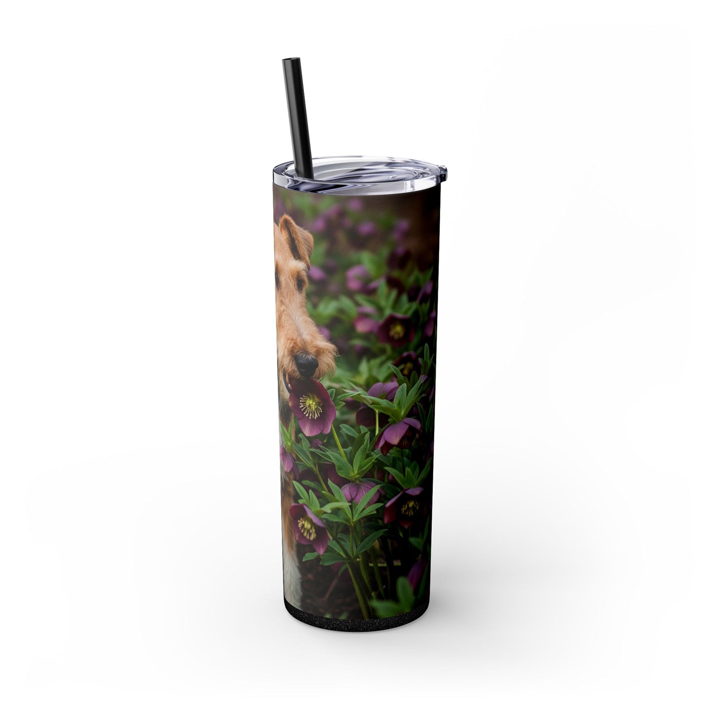 Wire Fox Terrier Skinny Tumbler with Straw, 20oz