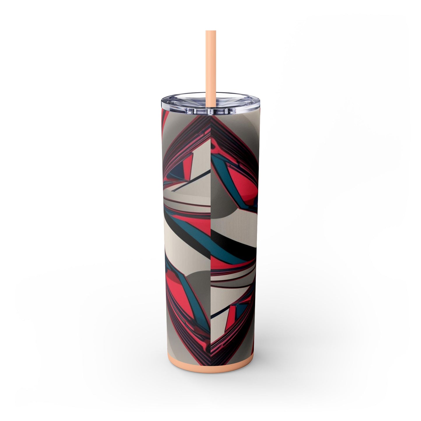 Optical Illusion Skinny Tumbler with Straw, 20oz