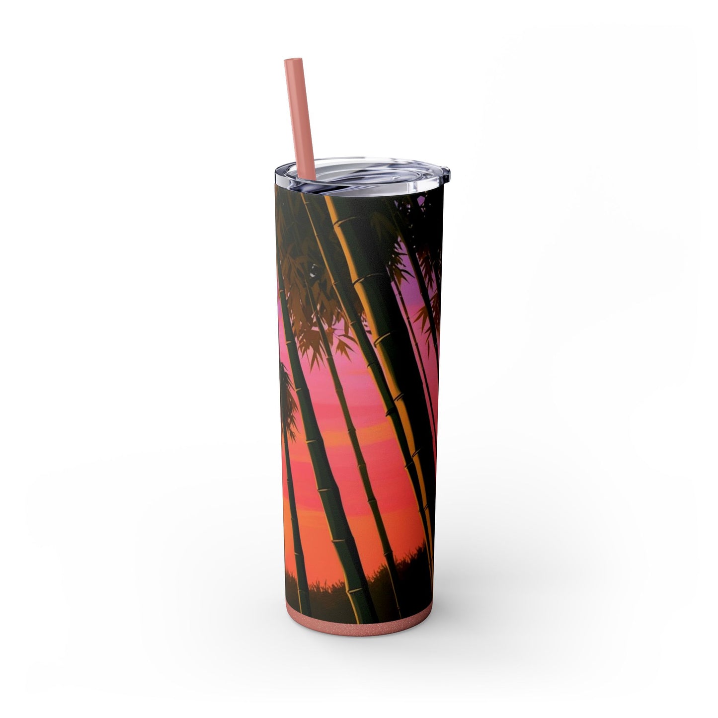 Bamboo Forest Sunrise Skinny Tumbler with Straw, 20oz