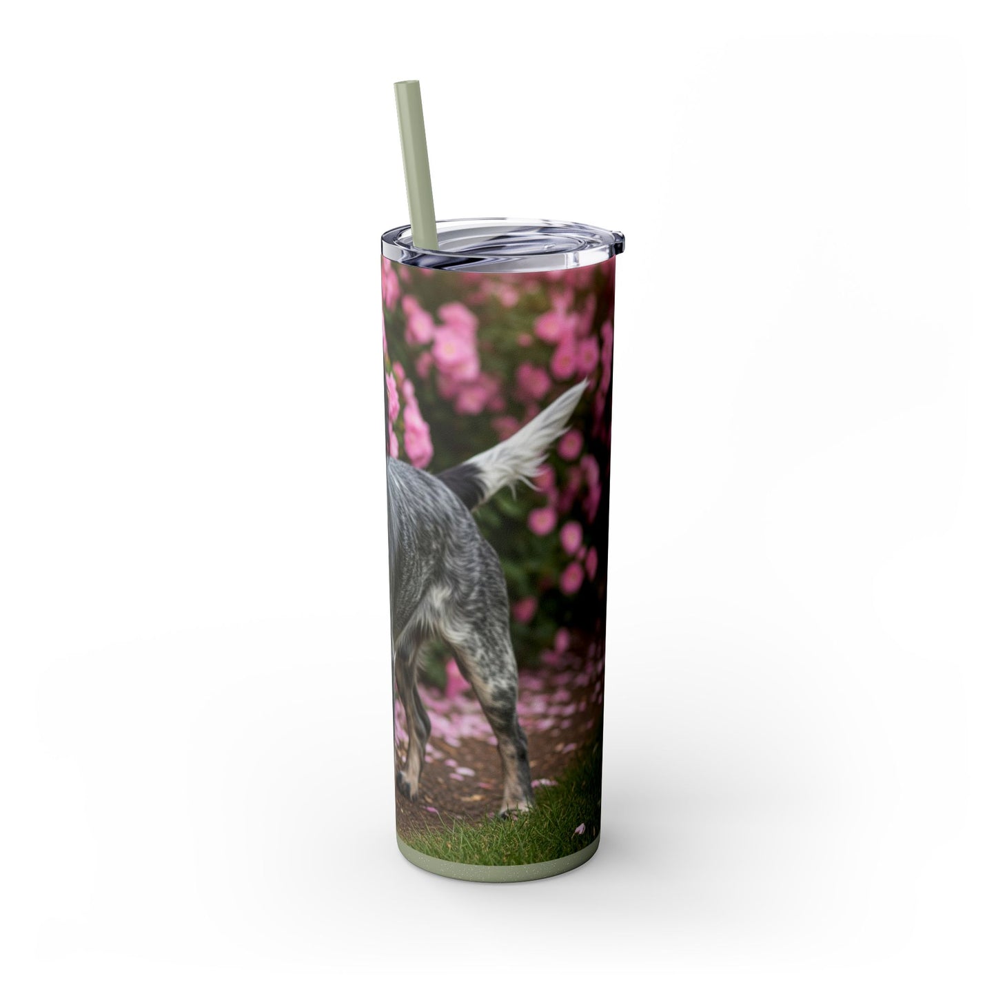 Blue Picardy Spaniel Tumbler with Straw, 20oz