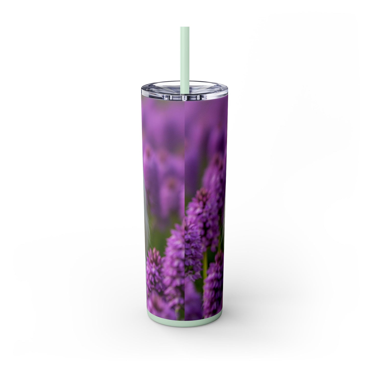 Maltese Skinny Tumbler with Straw, 20oz
