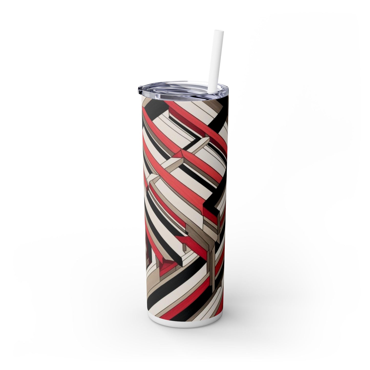 Optical Illusion Skinny Tumbler with Straw, 20oz
