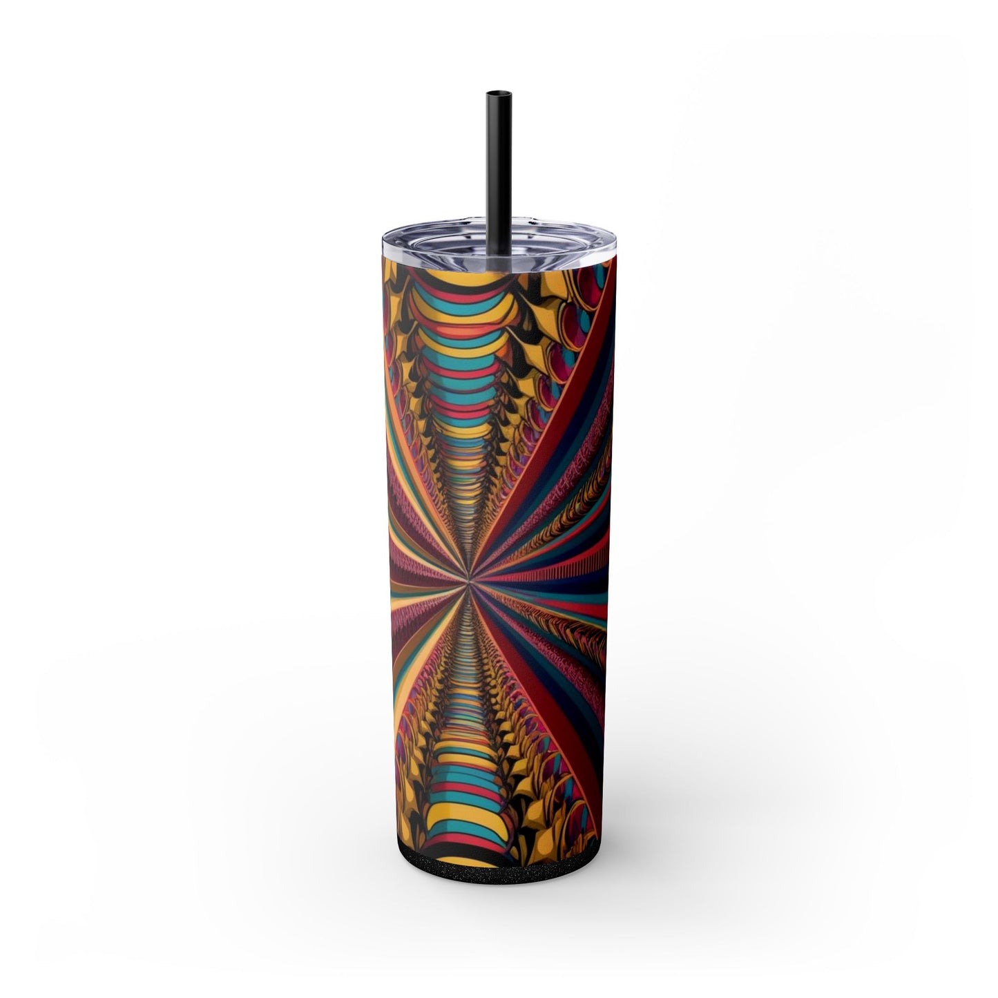 Optical Illusion Skinny Tumbler with Straw, 20oz