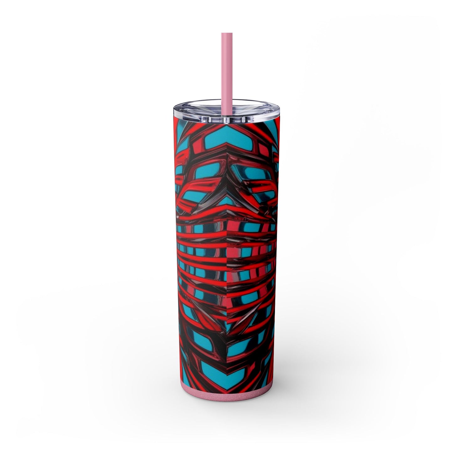 Optical Illusion Skinny Tumbler with Straw, 20oz