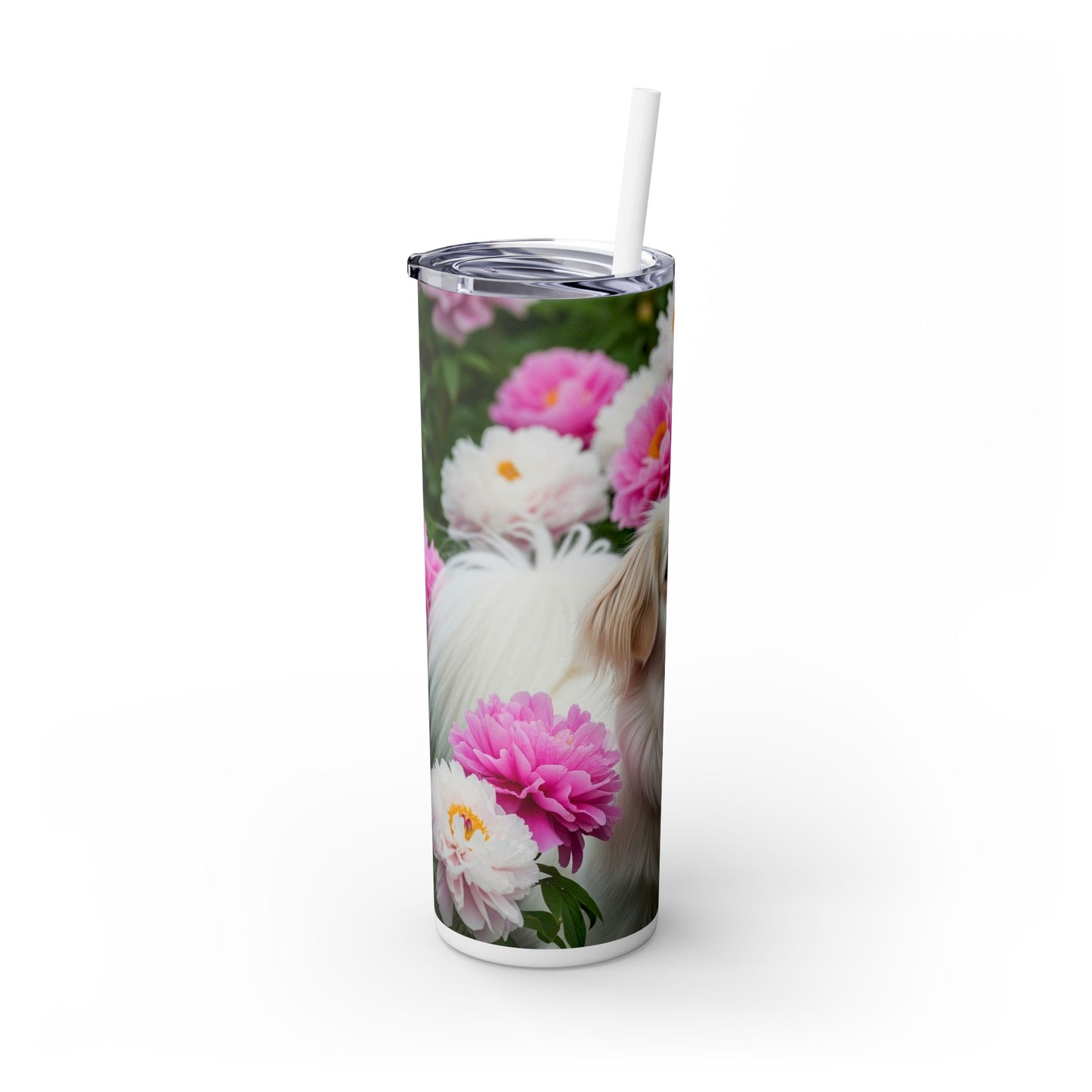 Tibetan Spaniel Tumbler with Straw, 20oz