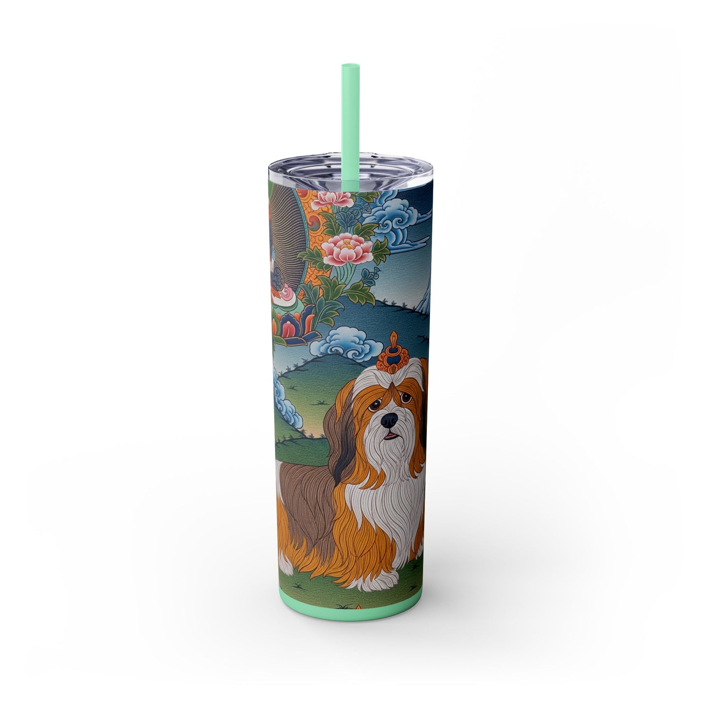 Lhasa Apso Skinny Tumbler with Straw, 20oz