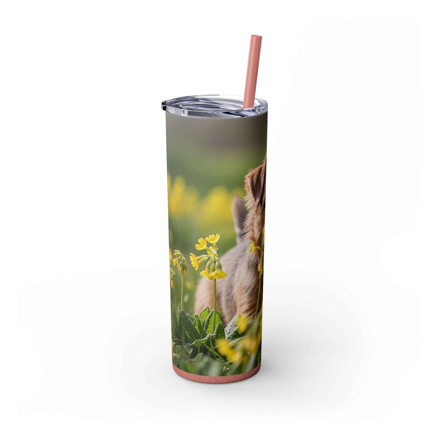 Norfolk Terrier Skinny Tumbler with Straw, 20oz