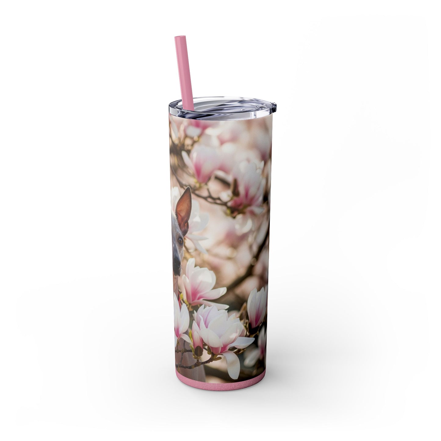 American Hairless Terrier Skinny Tumbler with Straw, 20oz