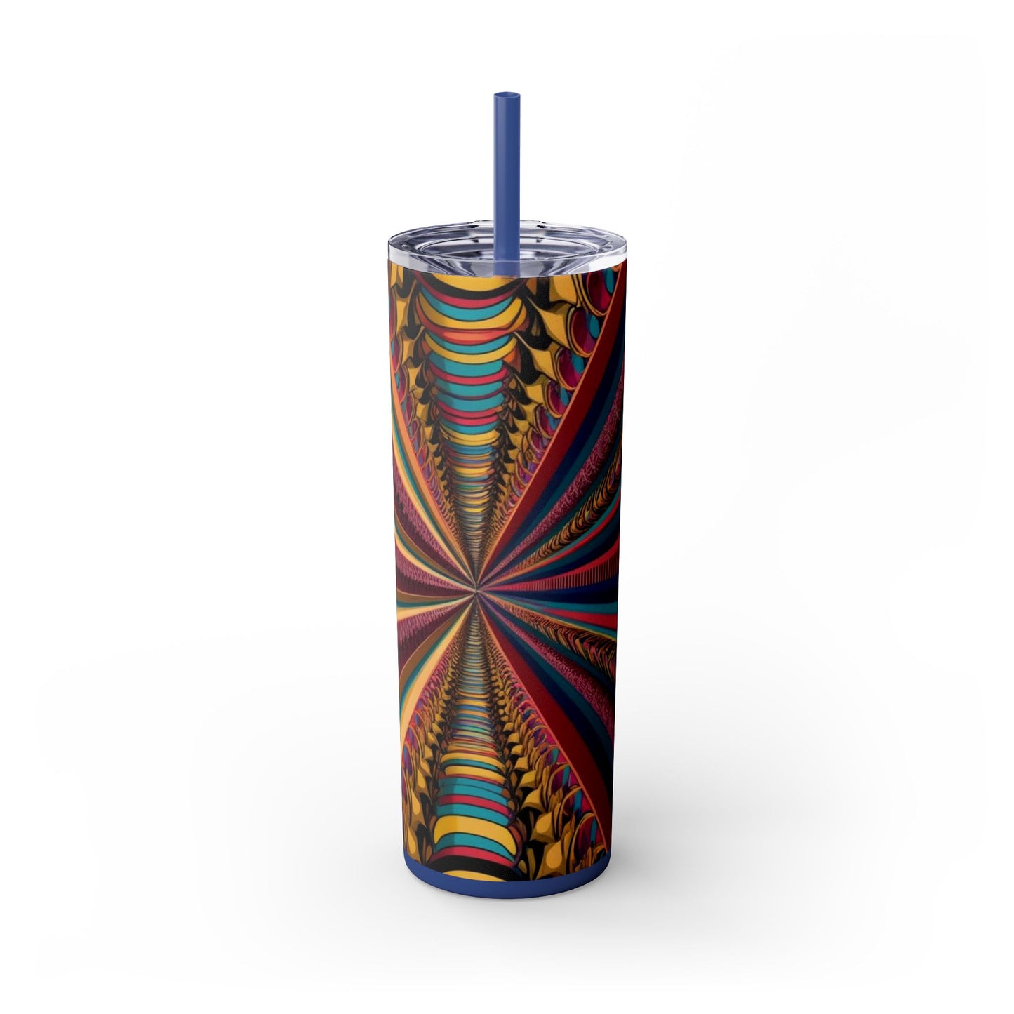 Optical Illusion Skinny Tumbler with Straw, 20oz