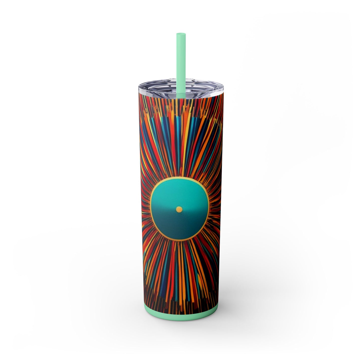 Optical Illusion Skinny Tumbler with Straw, 20oz