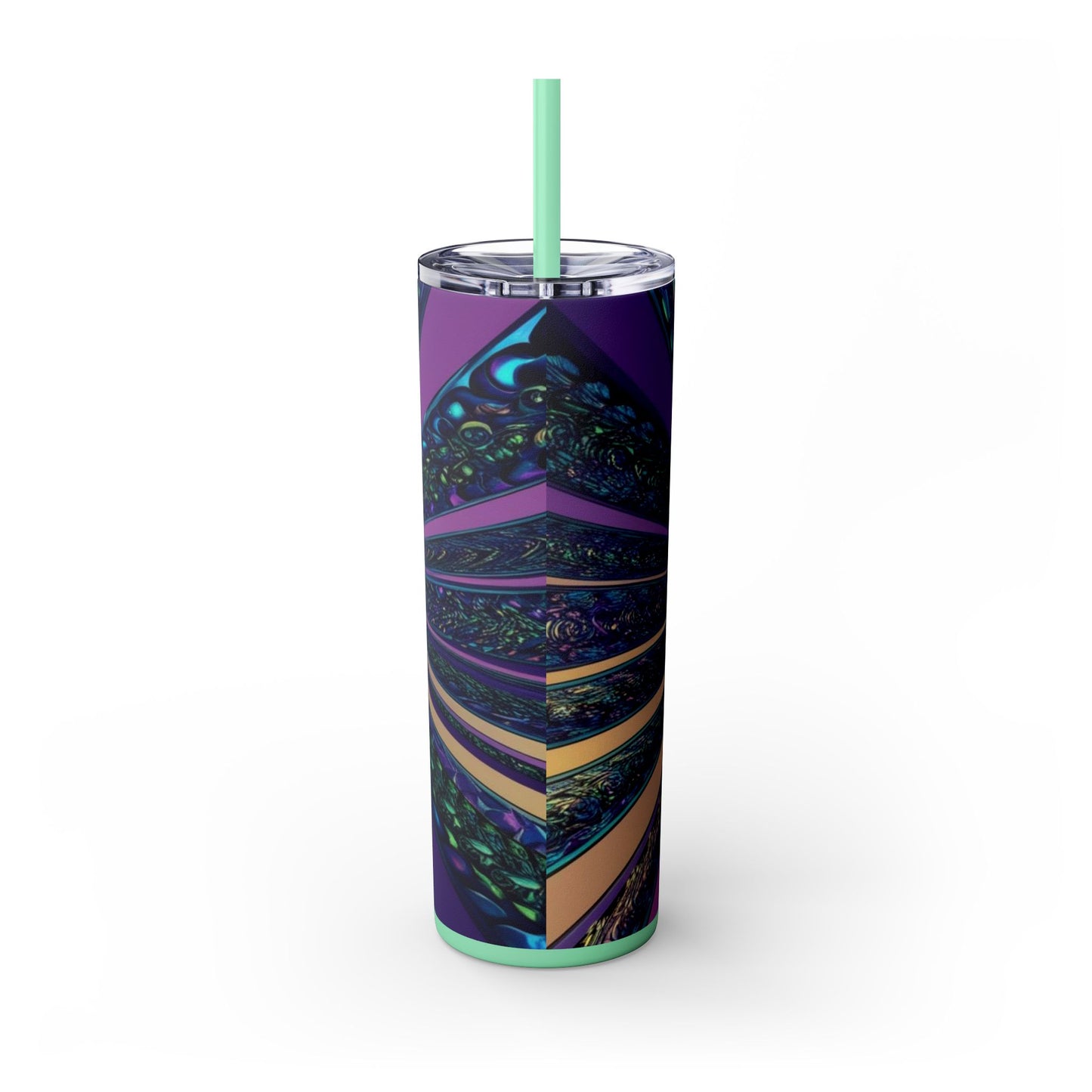 Optical Illusion Skinny Tumbler with Straw, 20oz