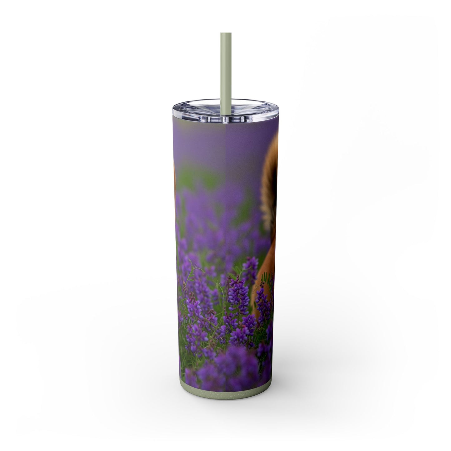 Cardigan Welsh Corgi Skinny Tumbler with Straw, 20oz