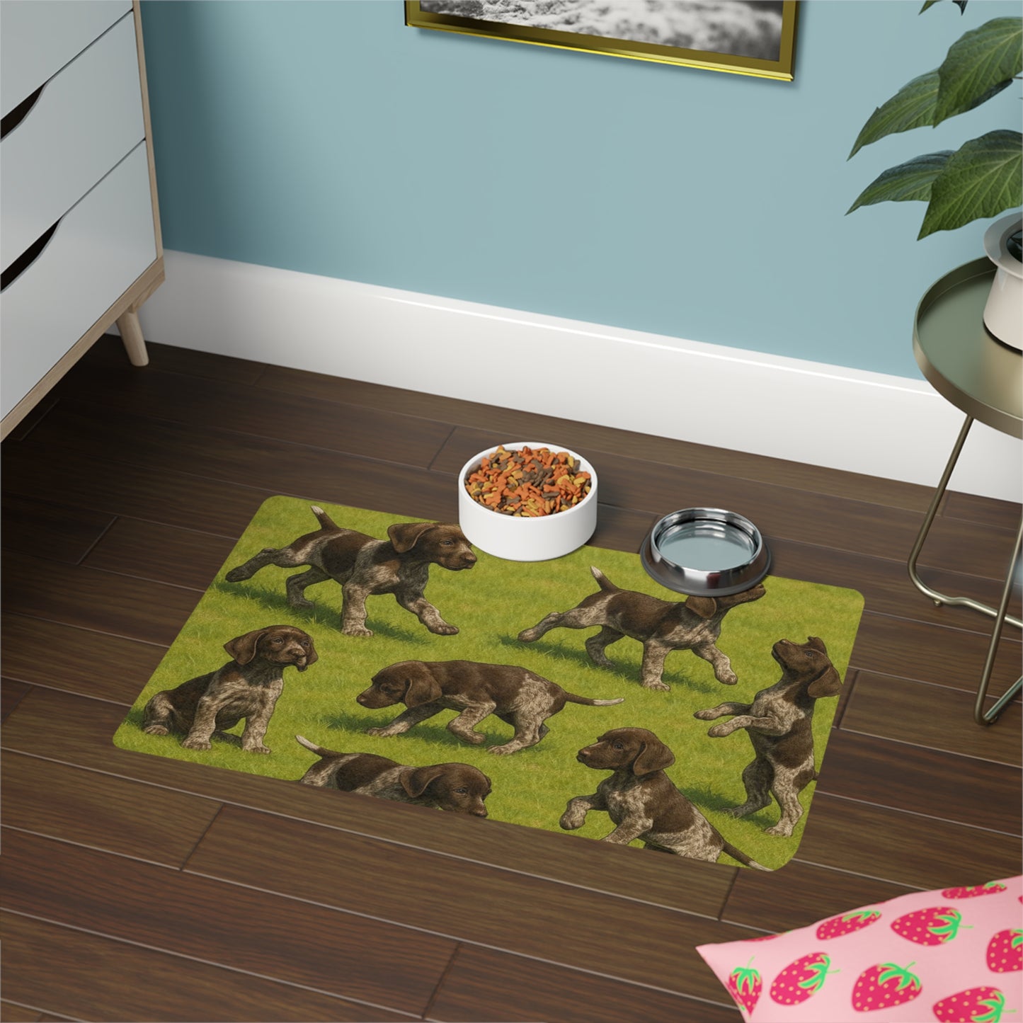 Pet Food Mat (12x18) - German Shorthaired Pointer puppies