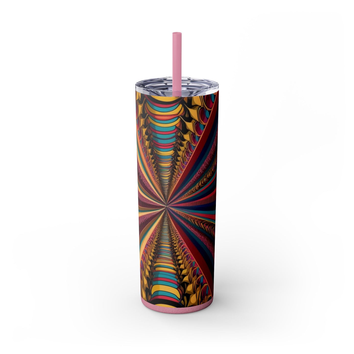 Optical Illusion Skinny Tumbler with Straw, 20oz