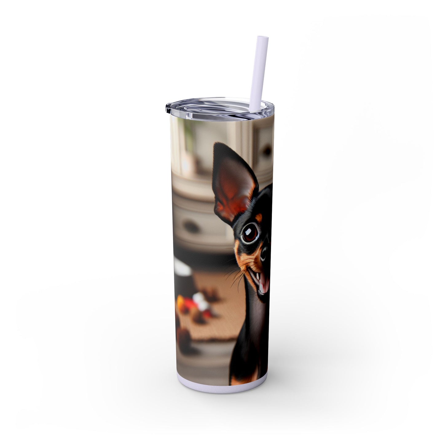 English Toy Terrier Tumbler with Straw, 20oz