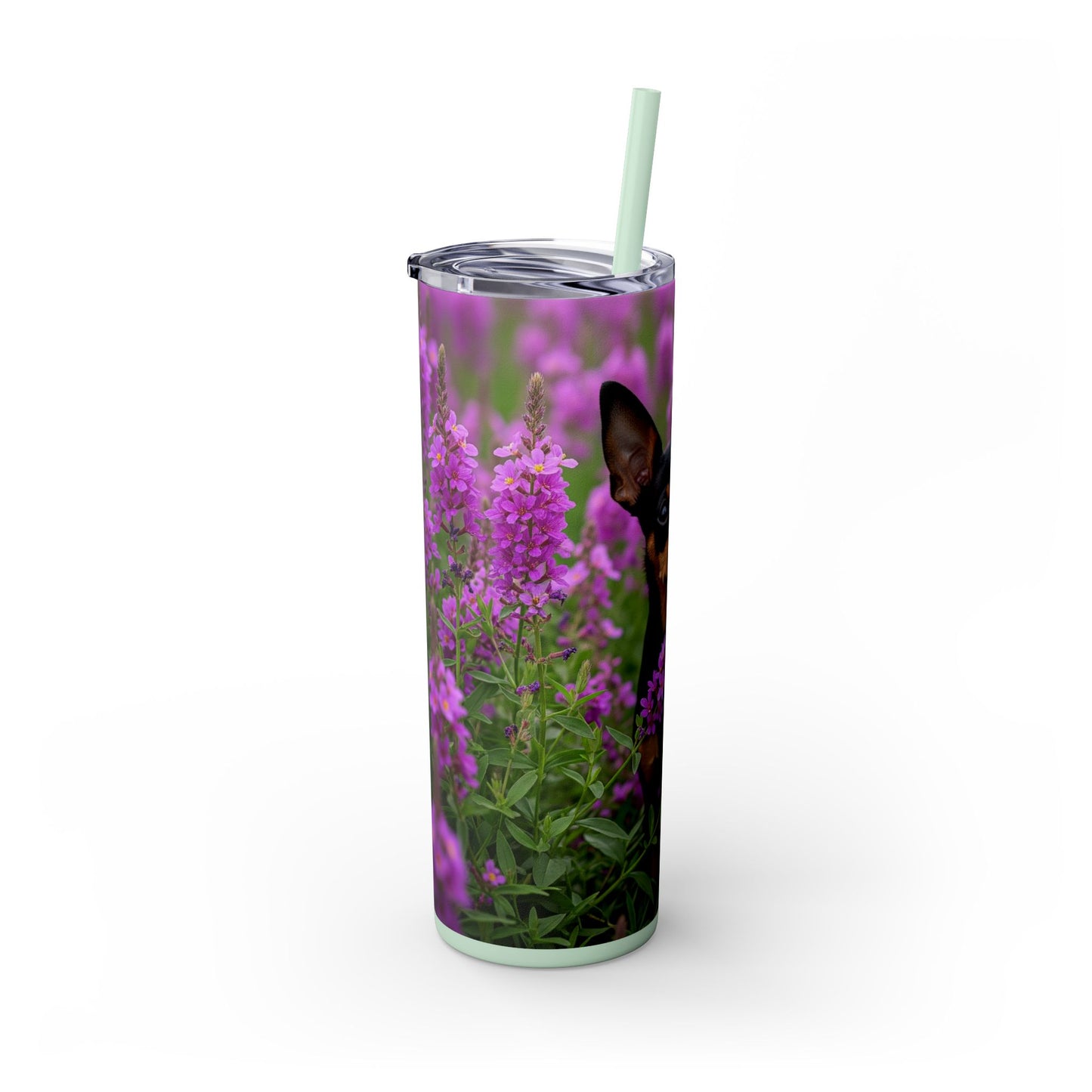 English Toy Terrier Tumbler with Straw, 20oz