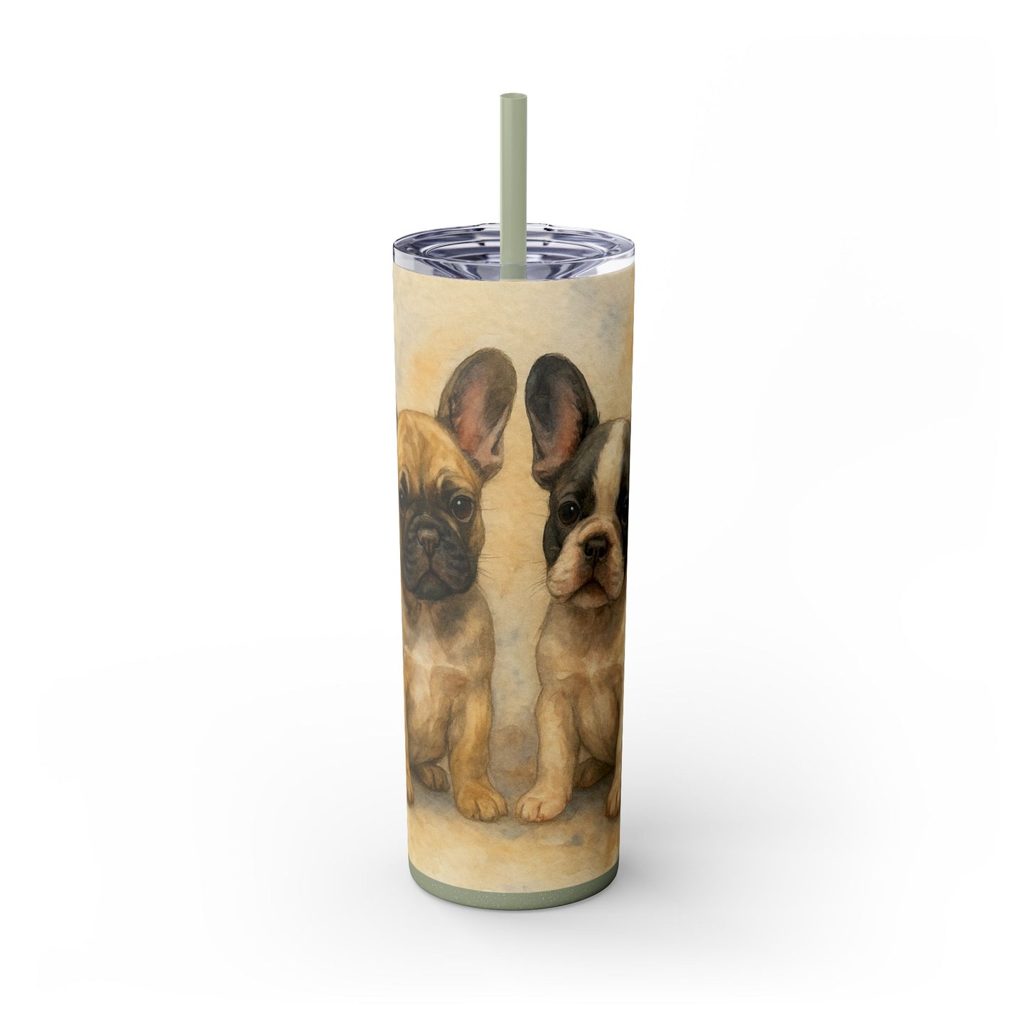 French Bulldog puppies Tumbler with Straw, 20oz