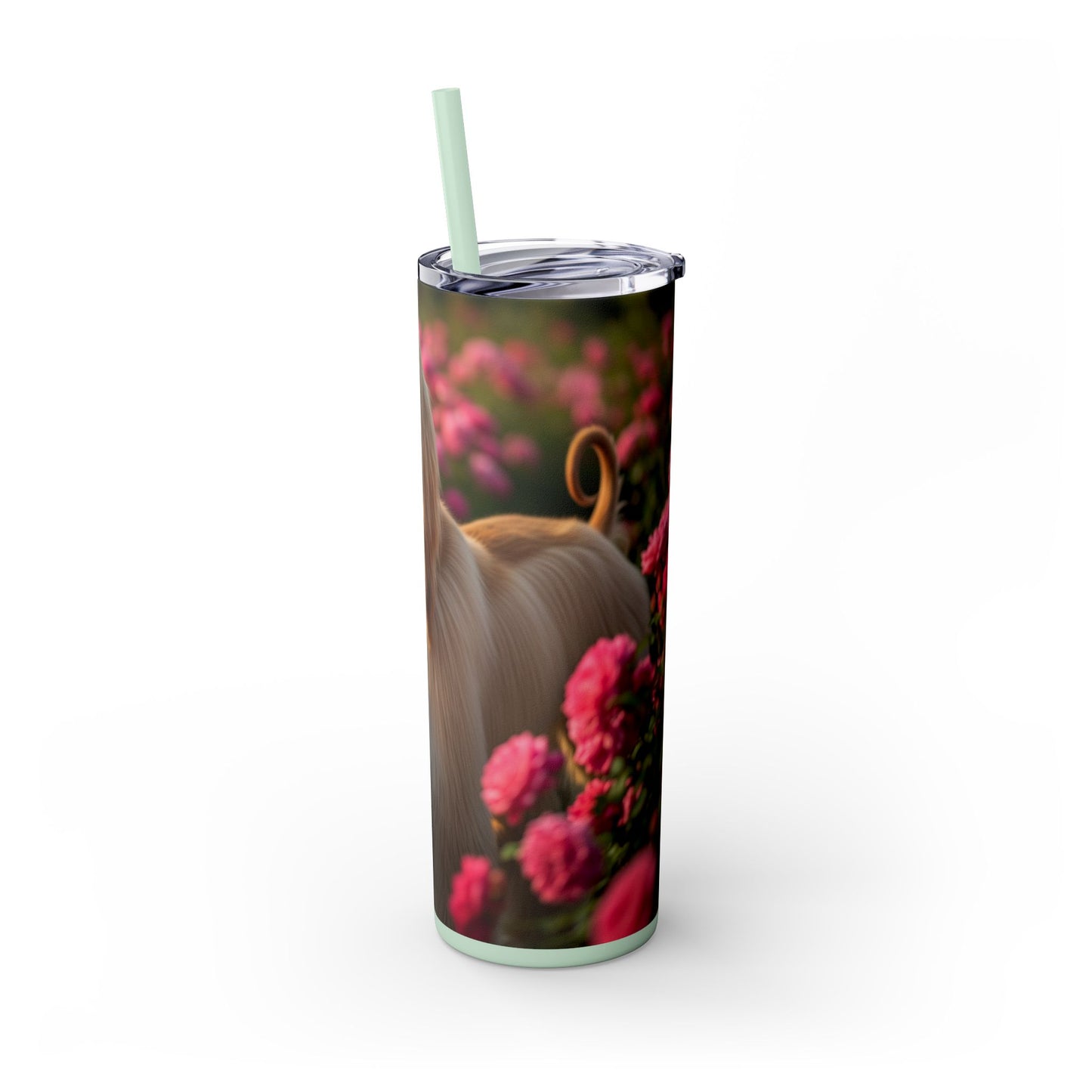 Afghan Hound Skinny Tumbler with Straw, 20oz