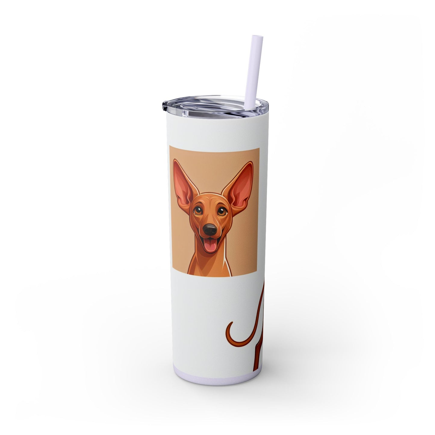 Pharaoh Hound Skinny Tumbler with Straw, 20oz