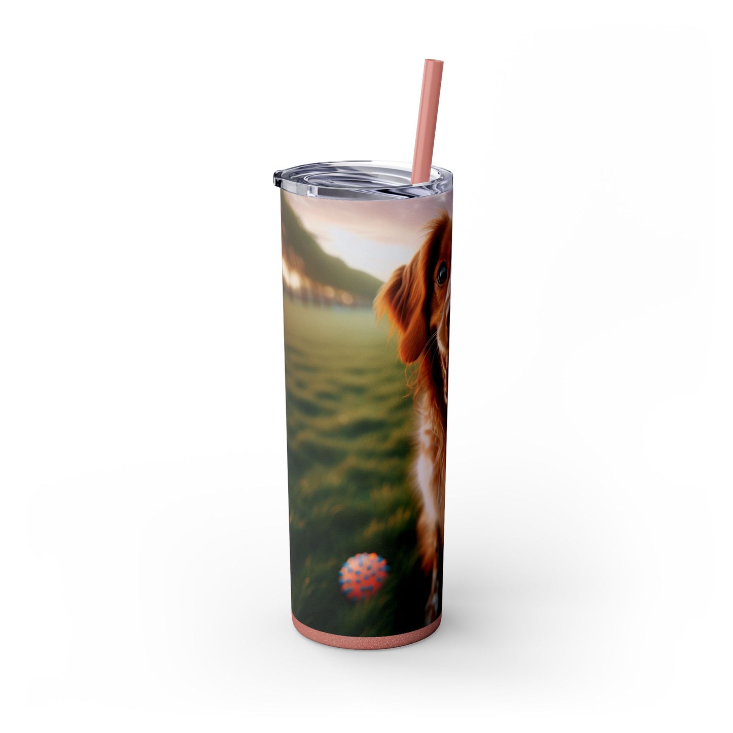 Brittany Dog Tumbler with Straw, 20oz