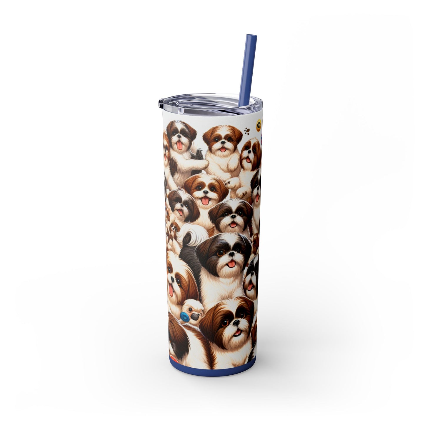 Shih Tzu Skinny Tumbler with Straw, 20oz