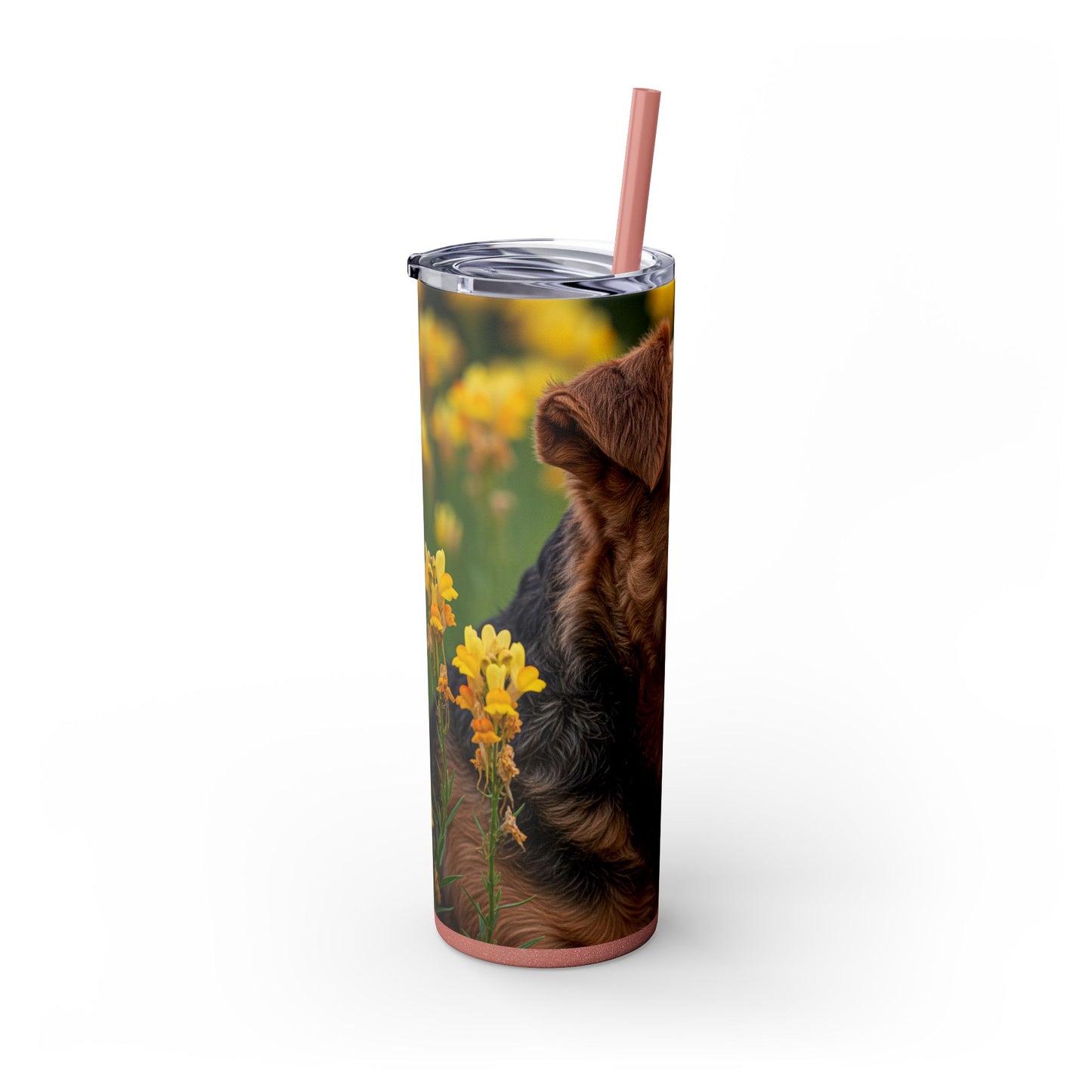 Welsh Terrier Skinny Tumbler with Straw, 20oz
